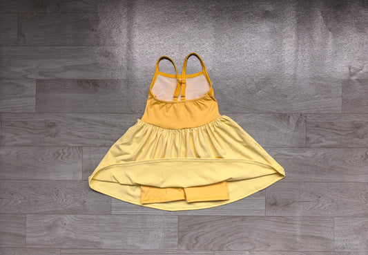 NO MOQ Preorder GSD3982 Dark Light Yellow Patchwork Halter Yoga Dresses for Girls 202606
