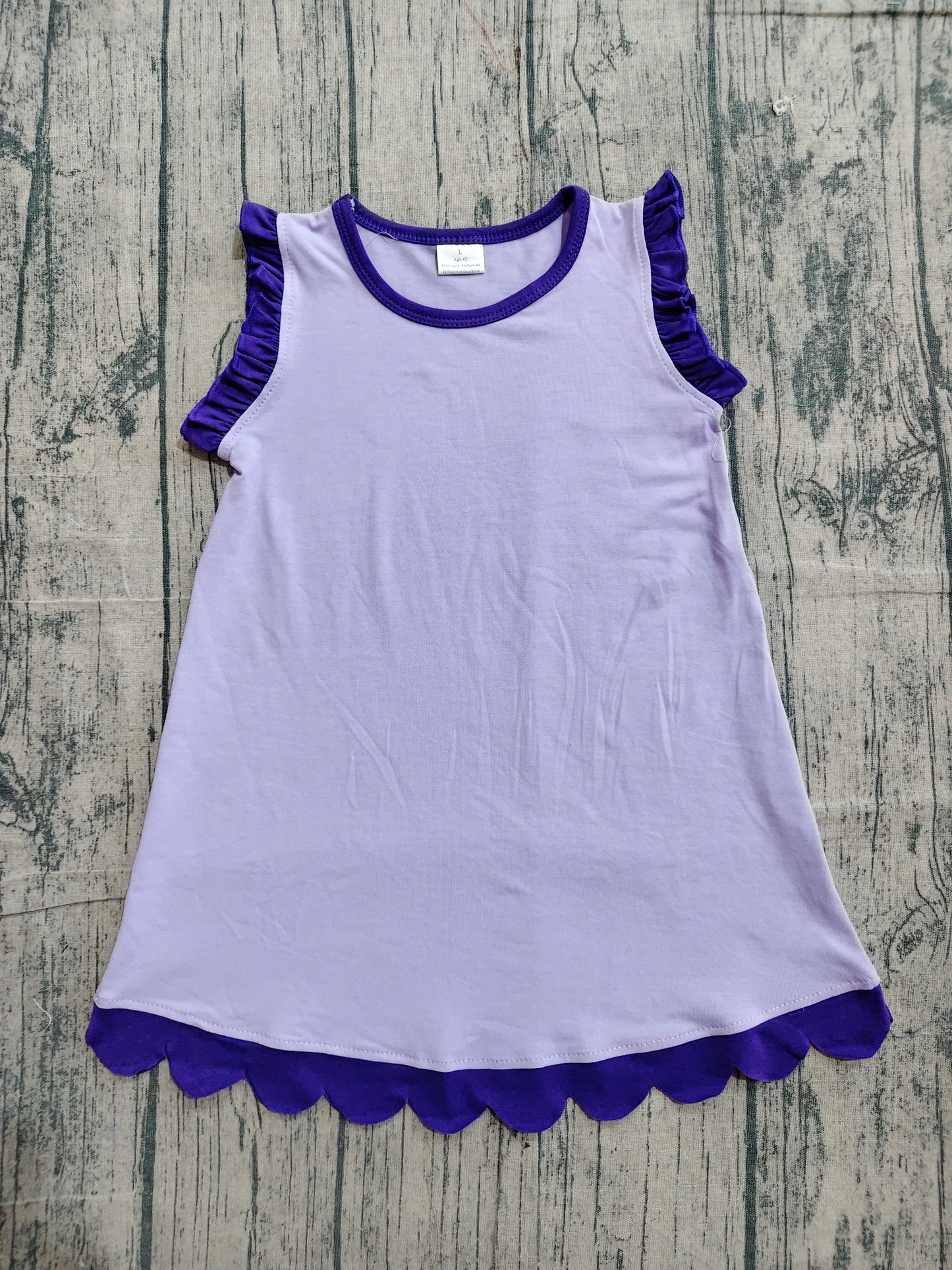NO MOQ Preorder GSD4051 Dark Light Purple Wave Ruffle Sleeveless Yoga Dresses for Girls 202604