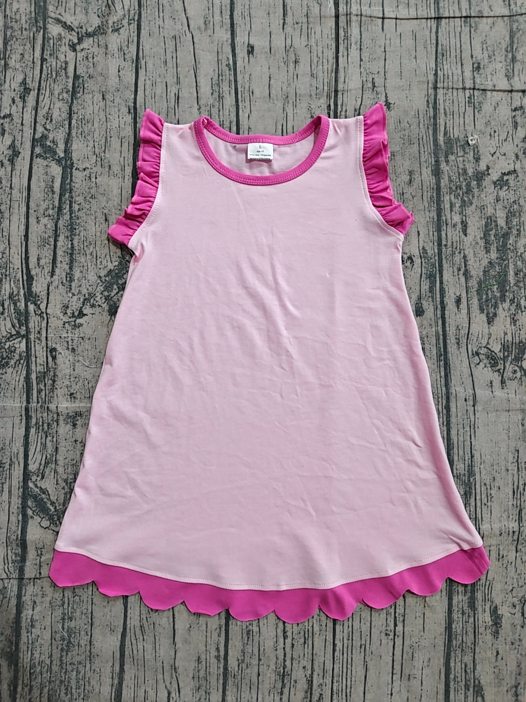 NO MOQ Preorder GSD4052 Rose Red Pink Wave Ruffle Sleeveless Yoga Dresses for Girls 202604