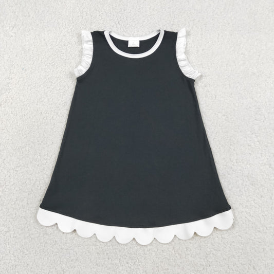 GSD4059 Black White Wave Ruffle Sleeveless Dresses for Girls 202605 RTS