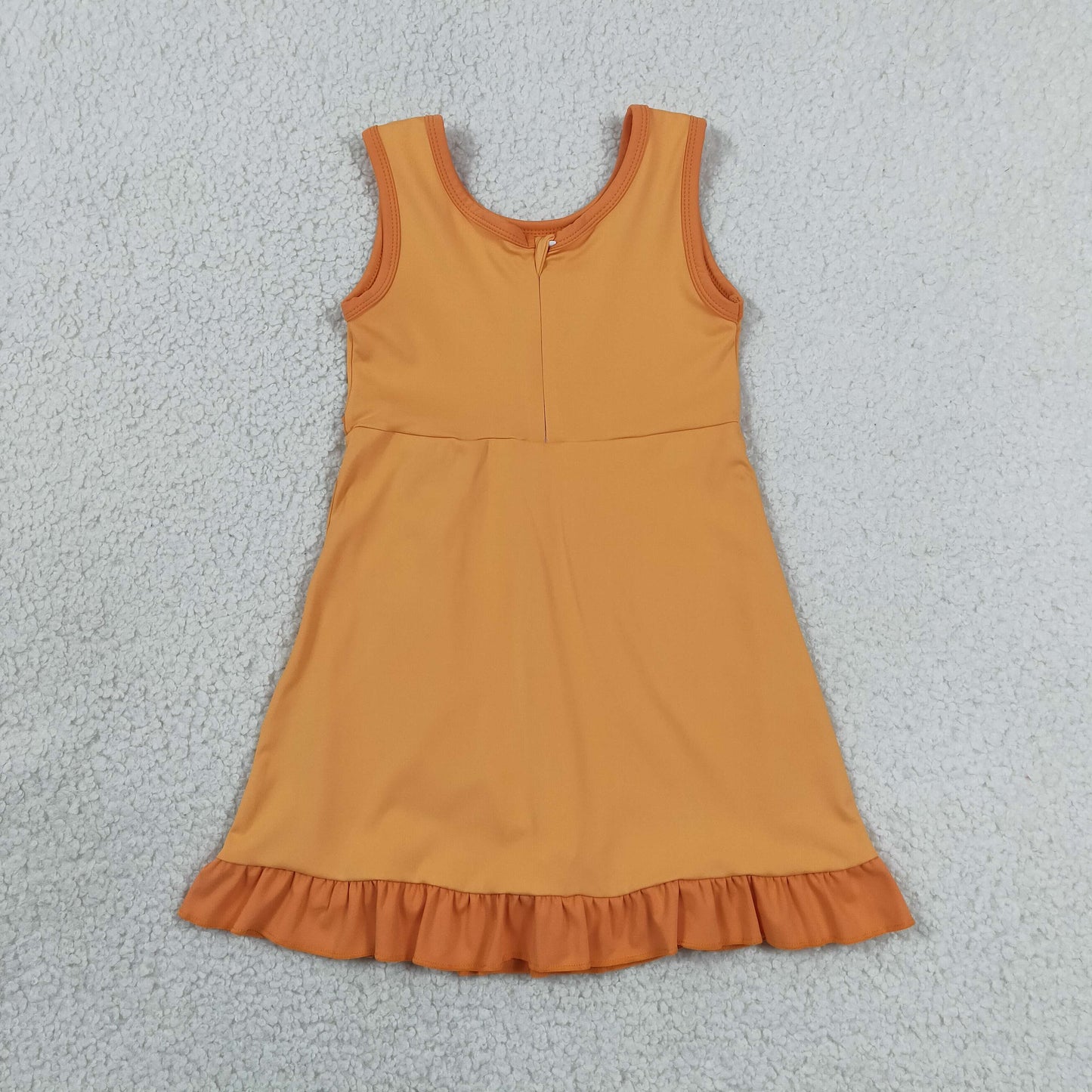 GSD4127 Orange Ruffle Sleeveless Yoga Dresses for Girls 202606 RTS