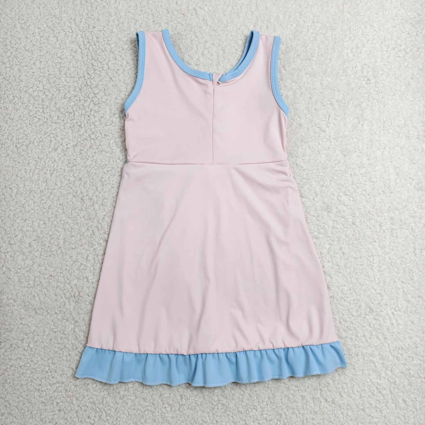 GSD4129 Blue Ruffle Pink Sleeveless Yoga Dresses for Girls 202606 RTS