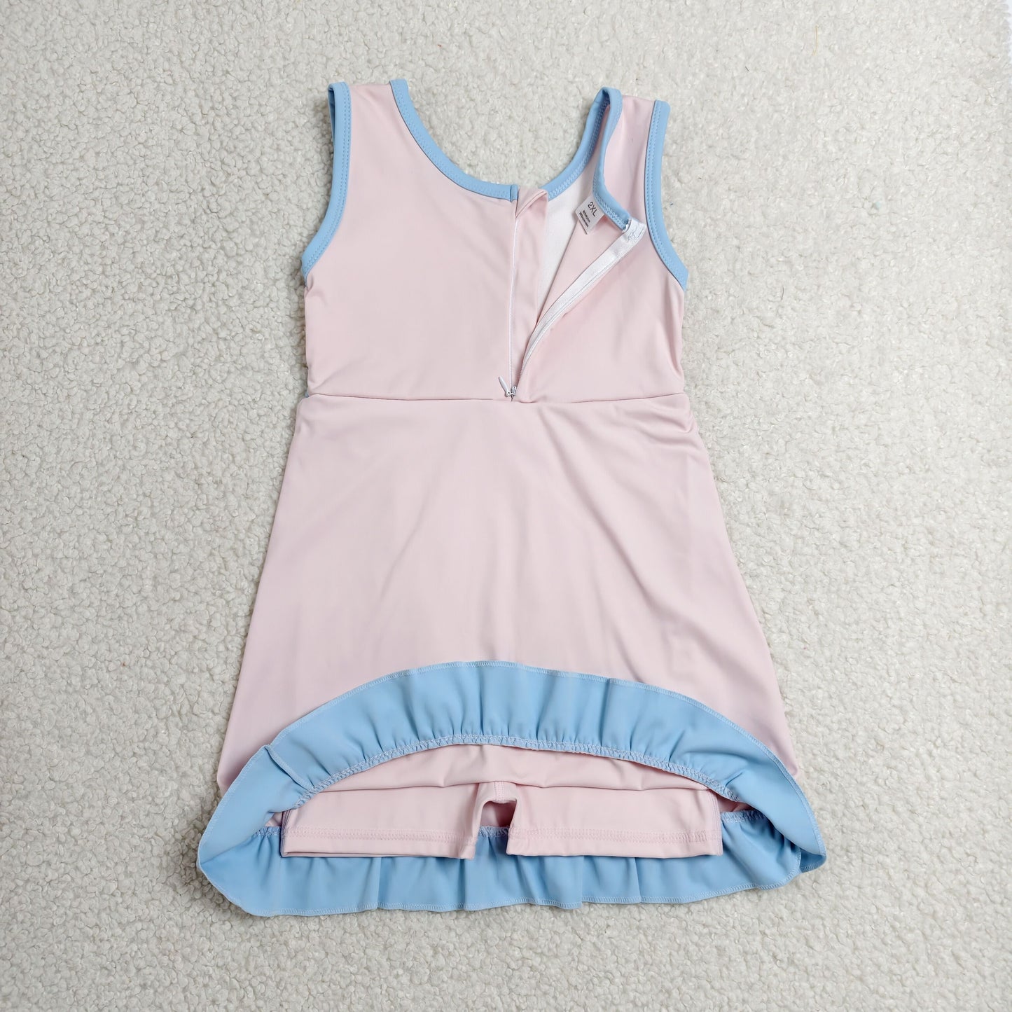 GSD4129 Blue Ruffle Pink Sleeveless Yoga Dresses for Girls 202606 RTS