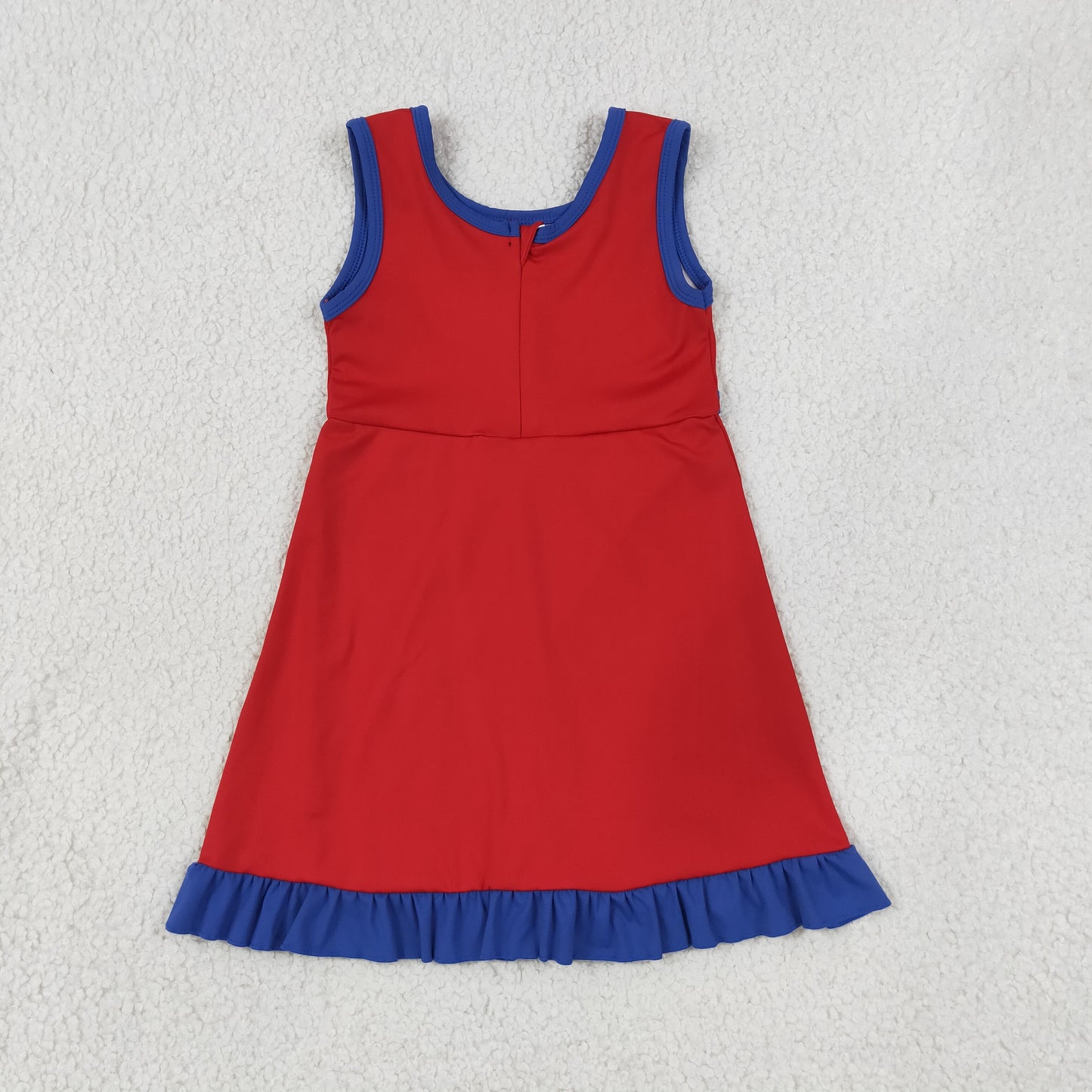 GSD4132 Blue Ruffle Red Sleeveless Yoga Dresses for Girls 202607 RTS