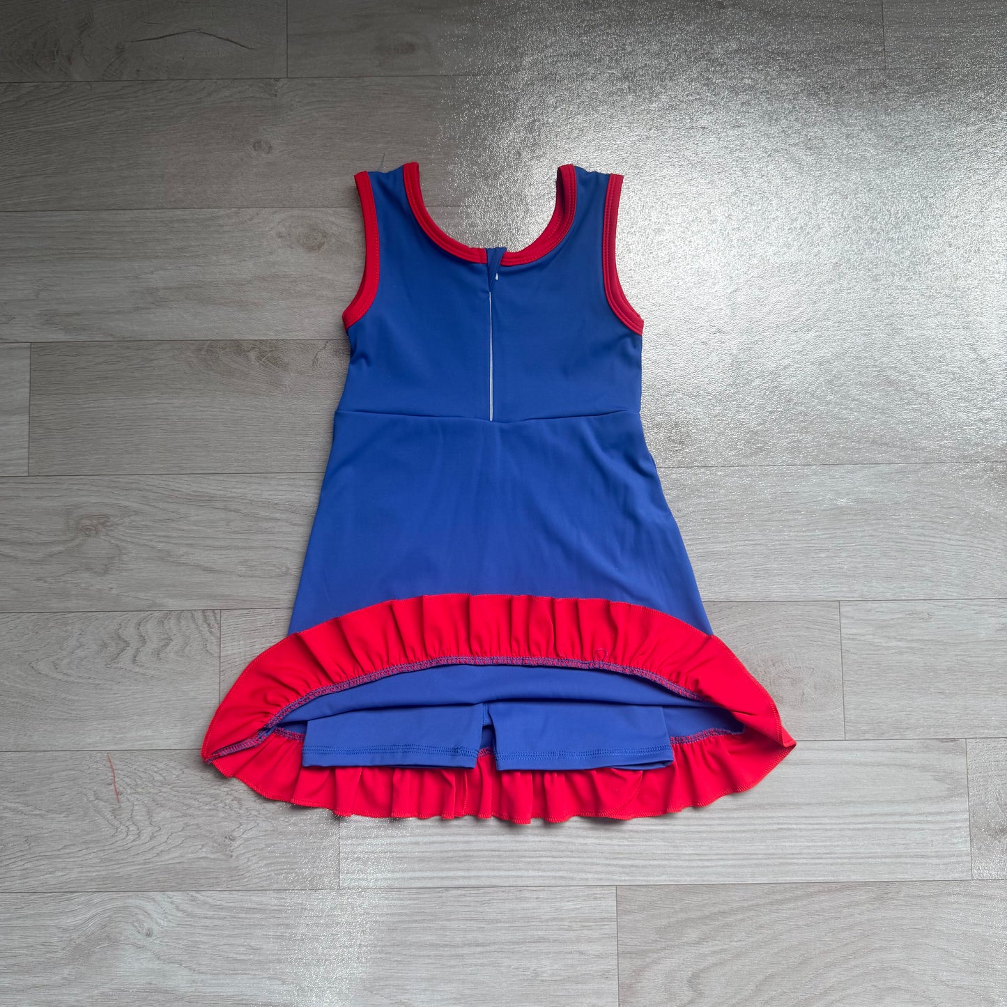 NO MOQ Preorder GSD4133 Red Ruffle Blue Sleeveless Yoga Dresses for Girls 202607