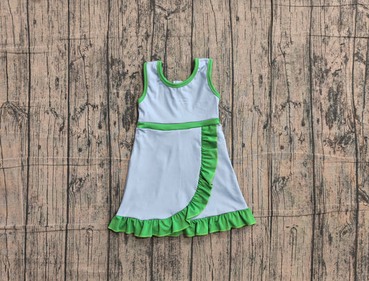 NO MOQ Preorder GSD4136 Green Ruffle Blue Sleeveless Yoga Dresses for Girls 202605