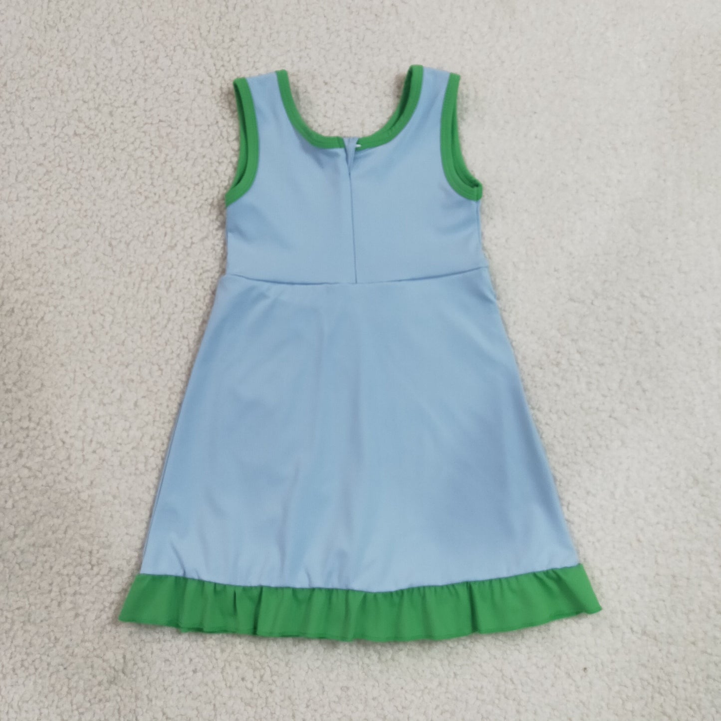 GSD4136 Green Ruffle Blue Sleeveless Yoga Dresses for Girls 202606 RTS