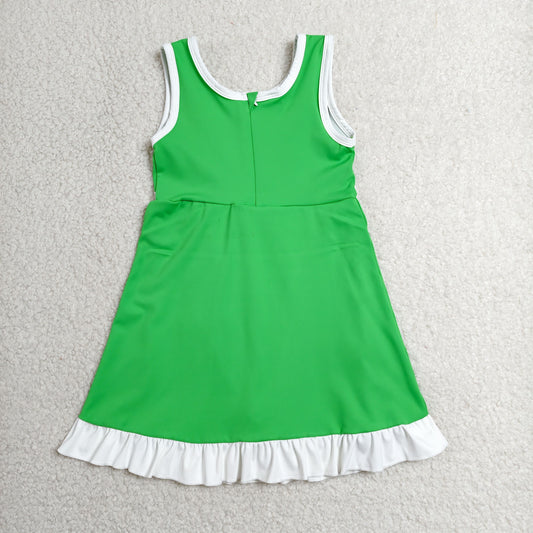 GSD4143 White Ruffle Green Sleeveless Yoga Dresses for Girls 202606 RTS