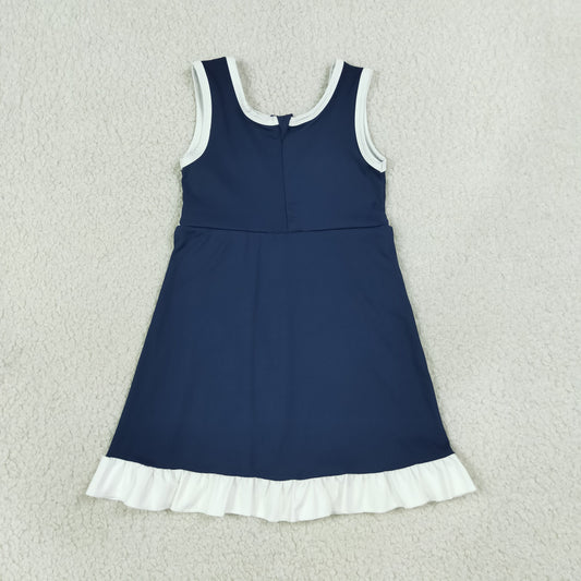 GSD4145 White Ruffle Navy Sleeveless Yoga Dresses for Girls 202607 RTS