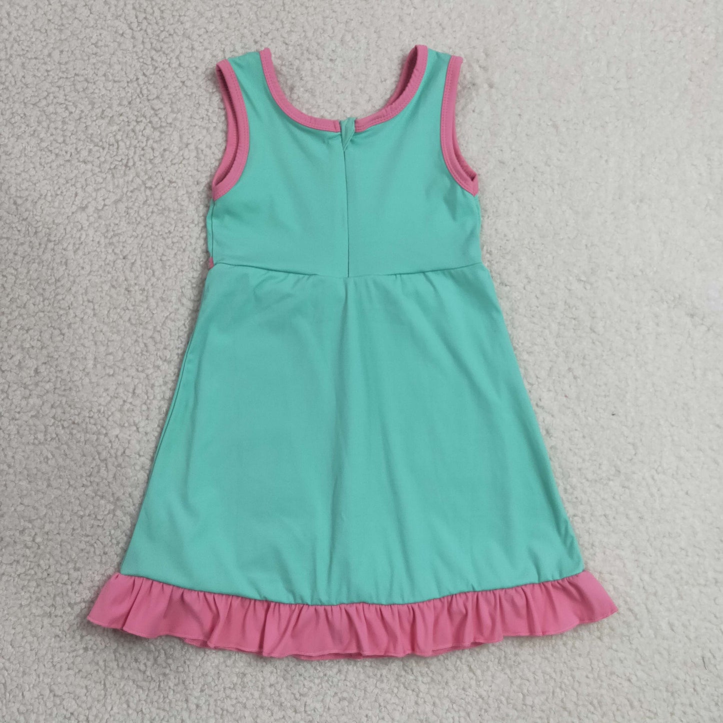 GSD4149 Pink Ruffle Green Sleeveless Yoga Dresses for Girls 202607 RTS