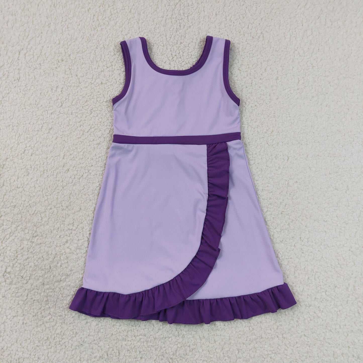 GSD4151 Purple Ruffle Sleeveless Yoga Dresses for Girls 202606 RTS