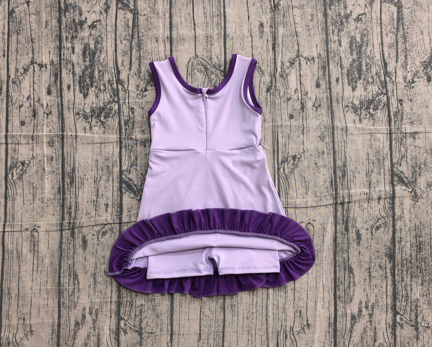 NO MOQ Preorder GSD4151 Purple Ruffle Sleeveless Yoga Dresses for Girls 202605