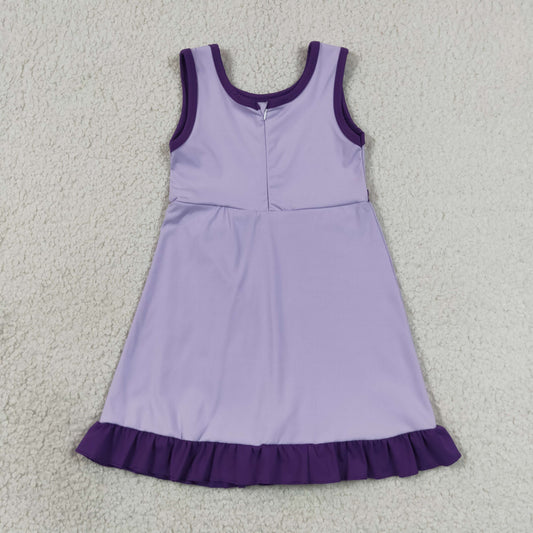 GSD4151 Purple Ruffle Sleeveless Yoga Dresses for Girls 202606 RTS