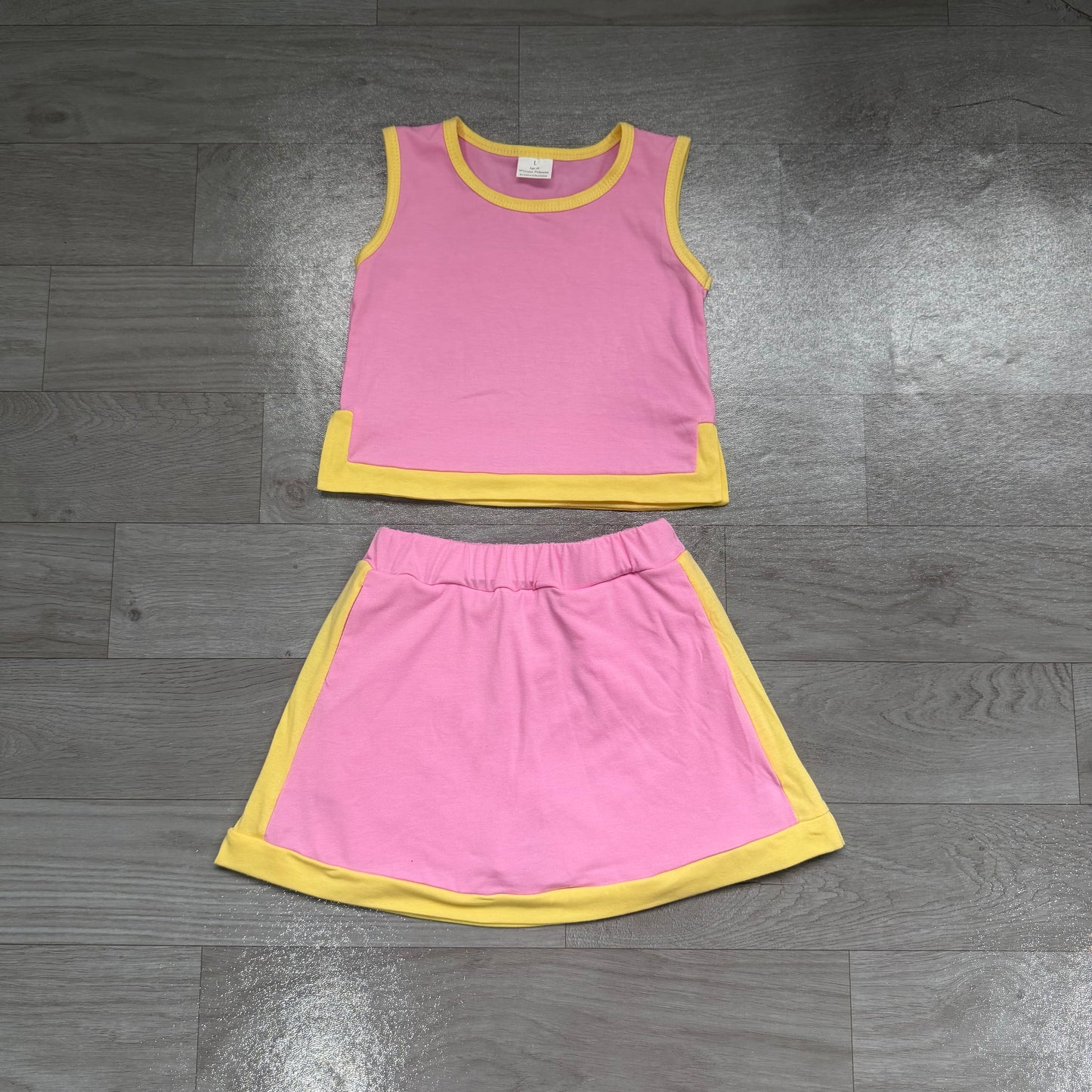 NO MOQ Preorder GSD4187 Orange Pink Sleeveless Skirts Yoga Girls Sets 202607