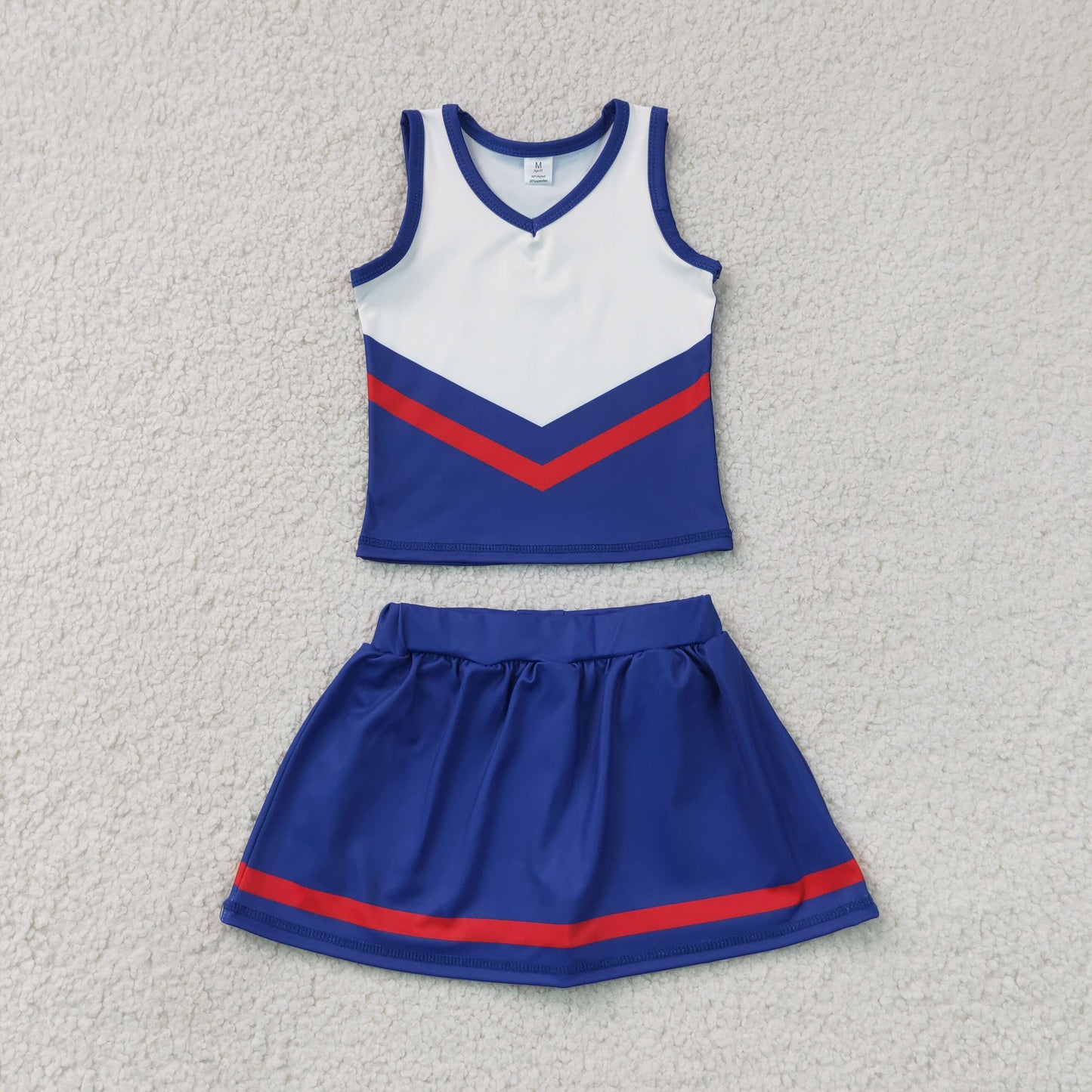 GSD4202 Red Blue Stripe Sleeveless Top with Skirts for Girls Yoga Sets 202607 RTS