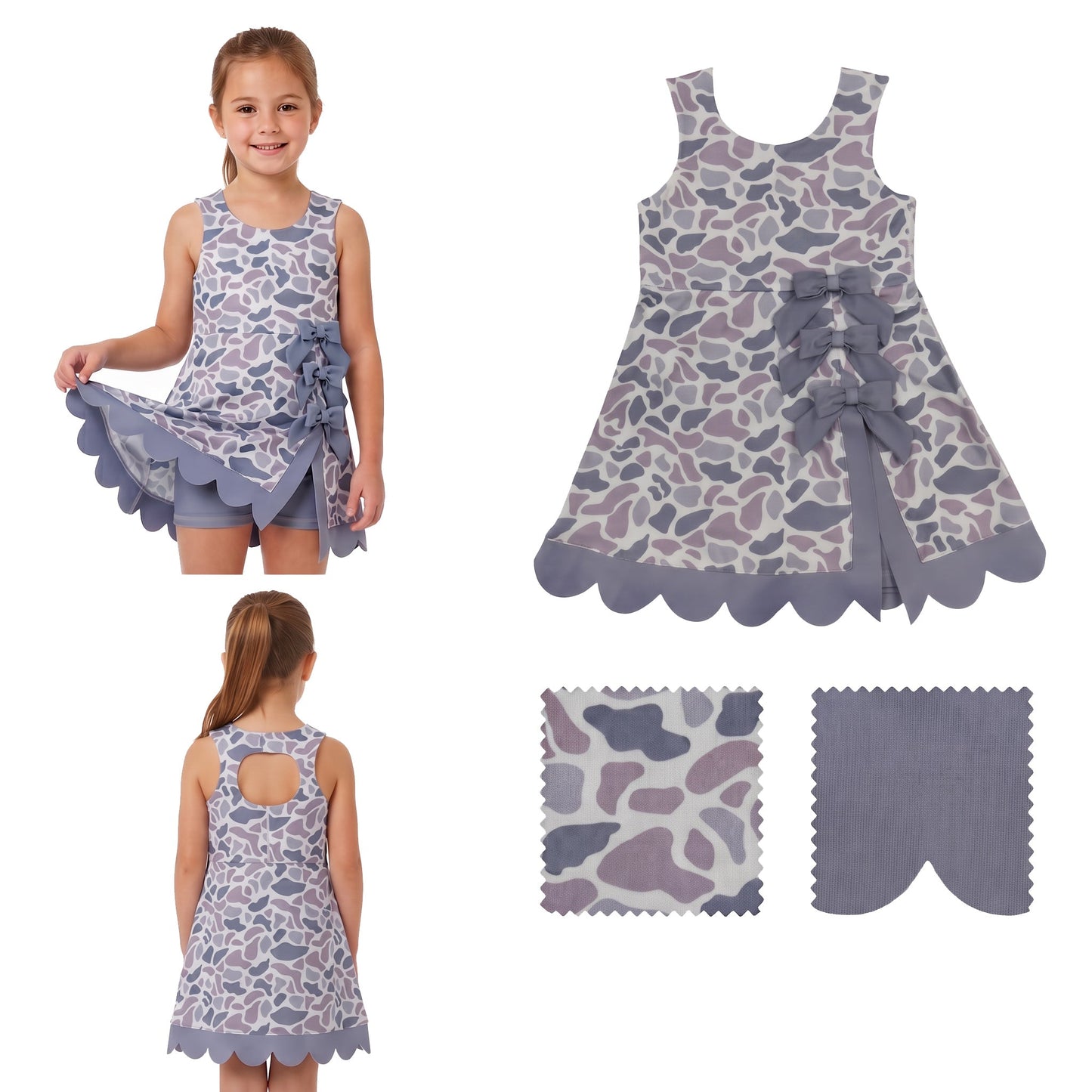 RTS GSD4226 toddler clothes camo girl sports yoga summer dress atheletic dress