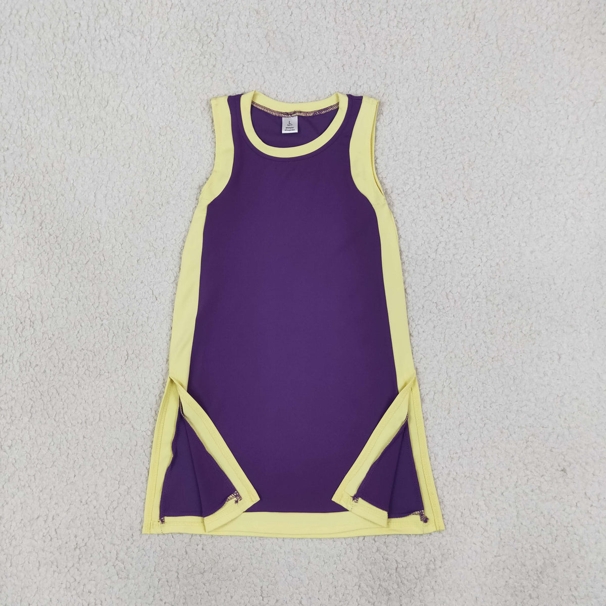 GSD4253 Solid Color Yellow Purple Yoga Girl's Dress