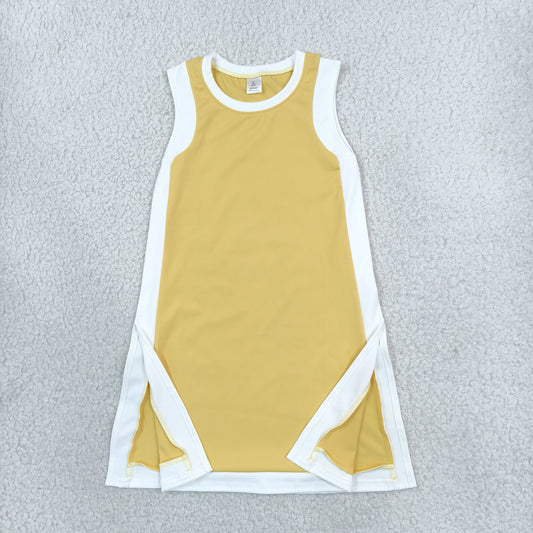 GSD4254 Solid Color Yellow Yoga Girl's Dress