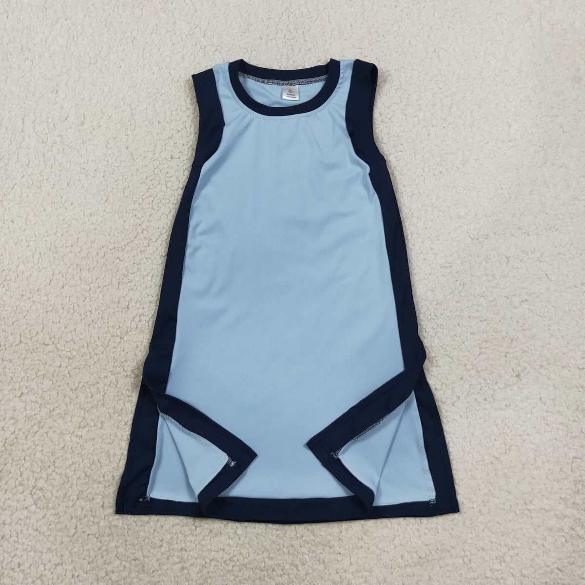 GSD4256 Solid Color Blue Yoga Girl's Dress