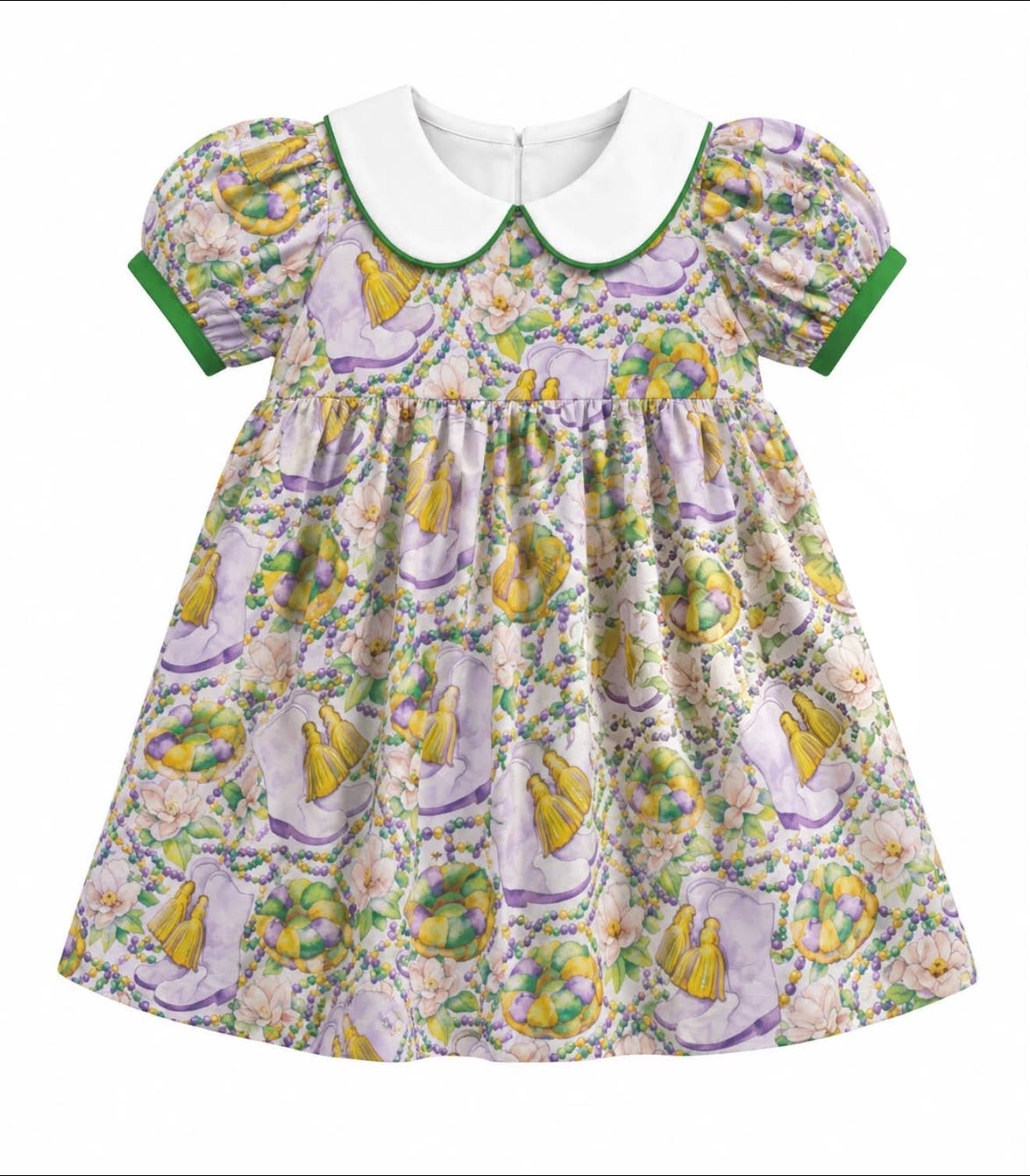 Preorder MOQ 5 pcs Each Style Mardi Gras Doll Collar Kids Matching Clothes 202609