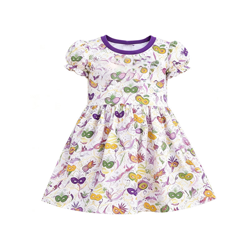 Preorder MOQ 5 pcs GSD4317 Mardi Gras Purple Girl's Dress 202609
