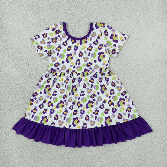 Each Style Mardi Gras Leopard Purple Kids Matching Clothes