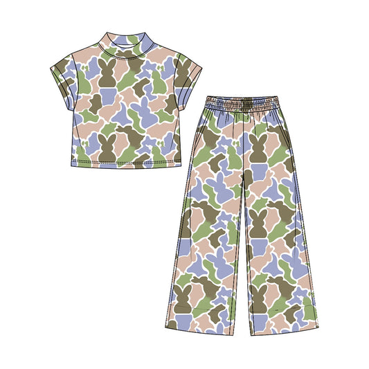 Preorder MOQ 5 pcs Each Style Easter Bunny Camo Kids Matching Clothes 202609