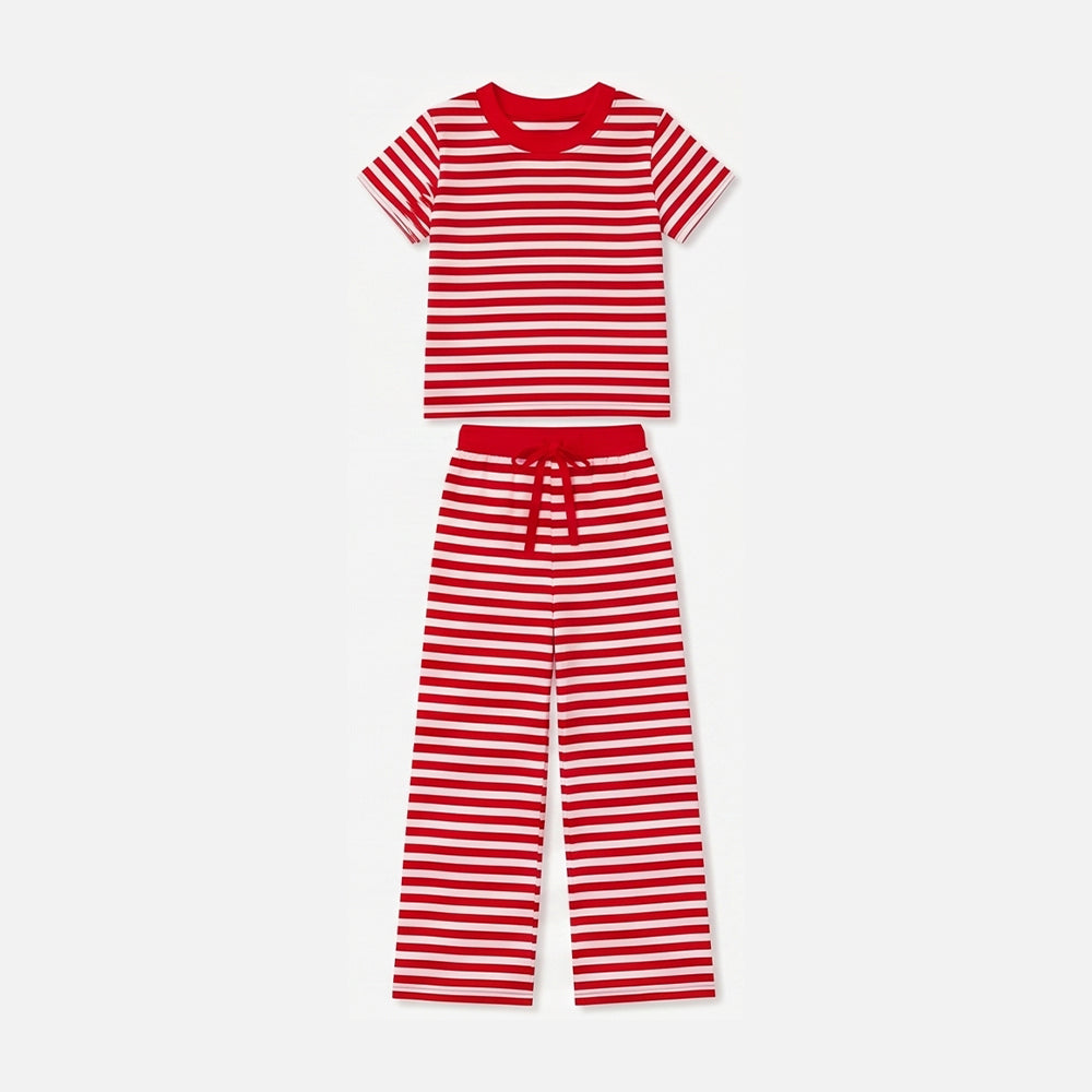 Preorder MOQ 5 pcs Each Style Solid Colorful Stripe Kids Matching Clothes 202609