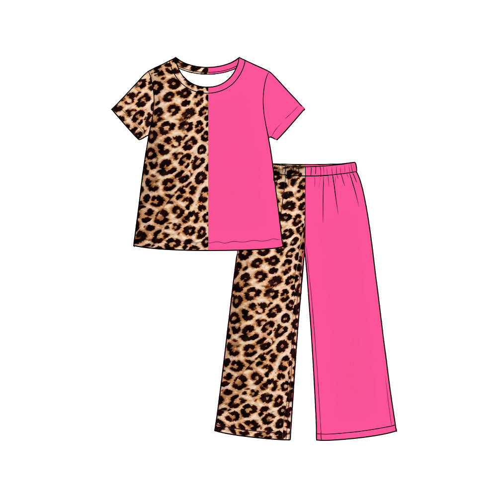 Preorder MOQ 5 pcs Each Style Leopard & Bow & Plaid Sweet Kids Matching Clothes