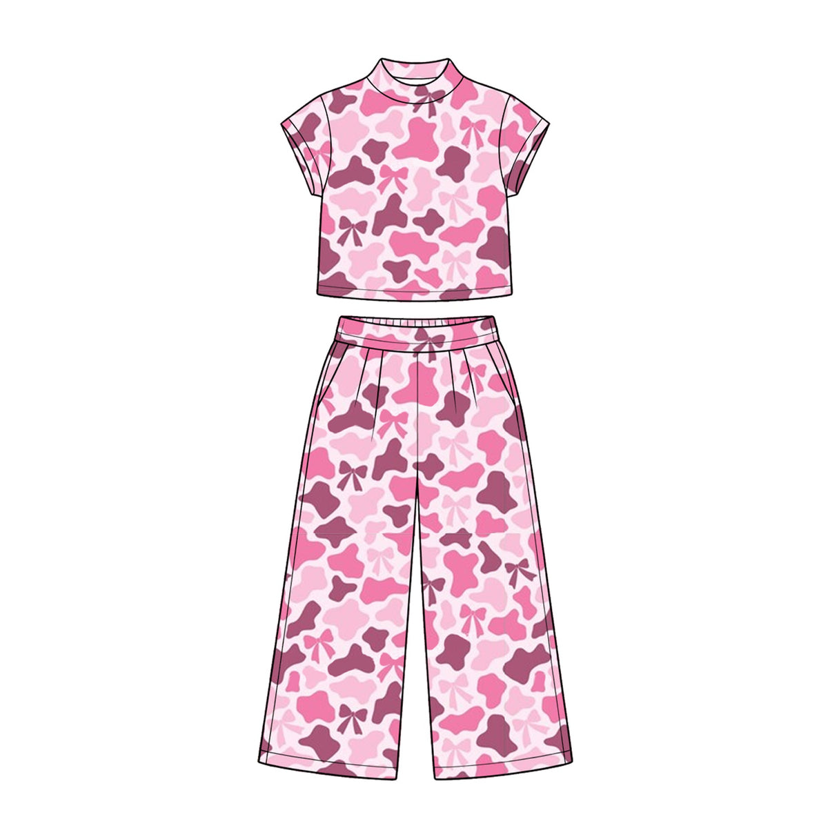 Preorder MOQ 5 pcs Each Style Hunting Cmao Mockneck Kids Matching Clothes