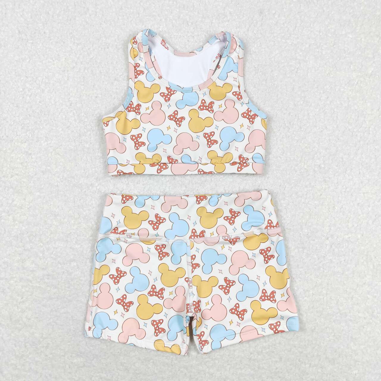 GSSO0899 Mickey Bow sleeveless shorts set High quality