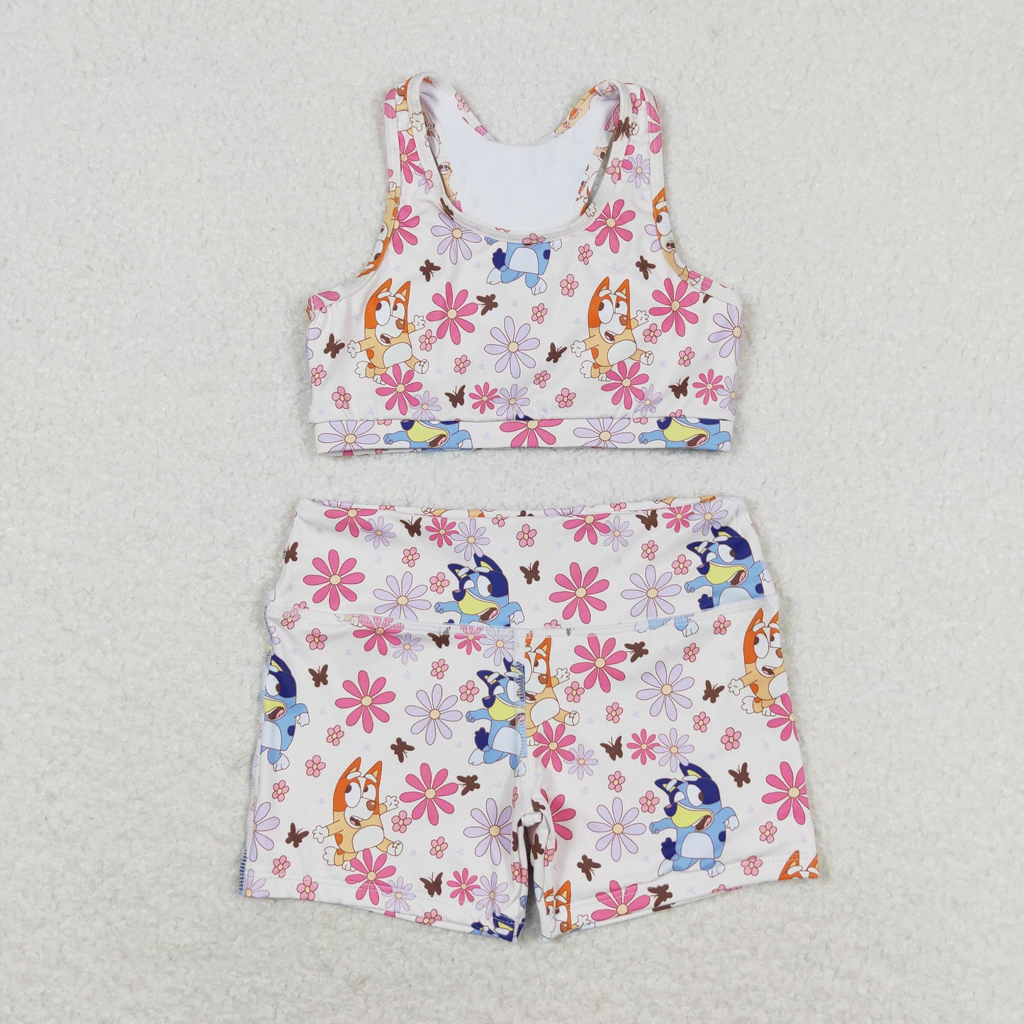 GSSO0900 bluey Flower Butterfly Sleeveless shorts set High quality