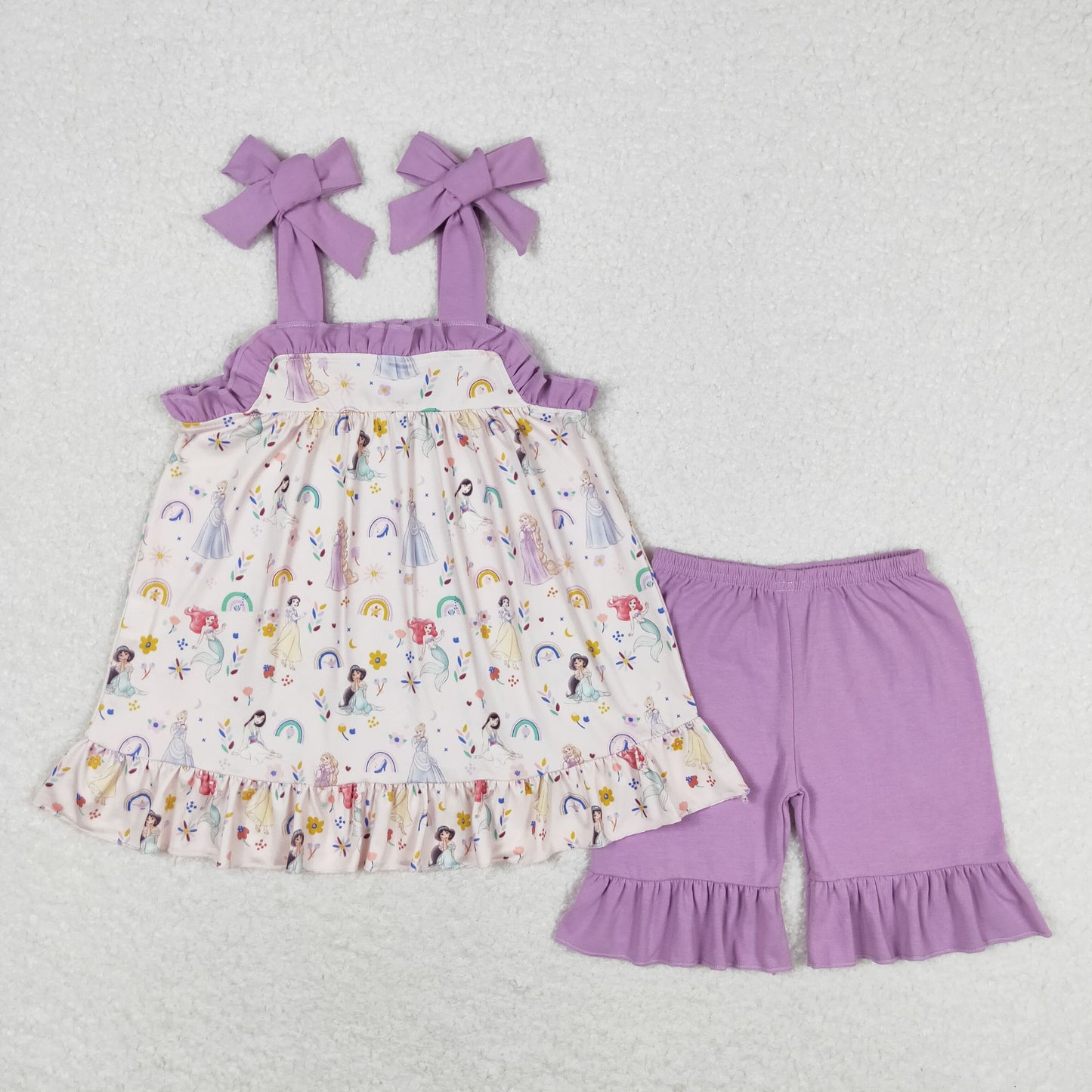 GSSO1044 Disney Princess Mermaid Purple Lace Strap shorts set high quality