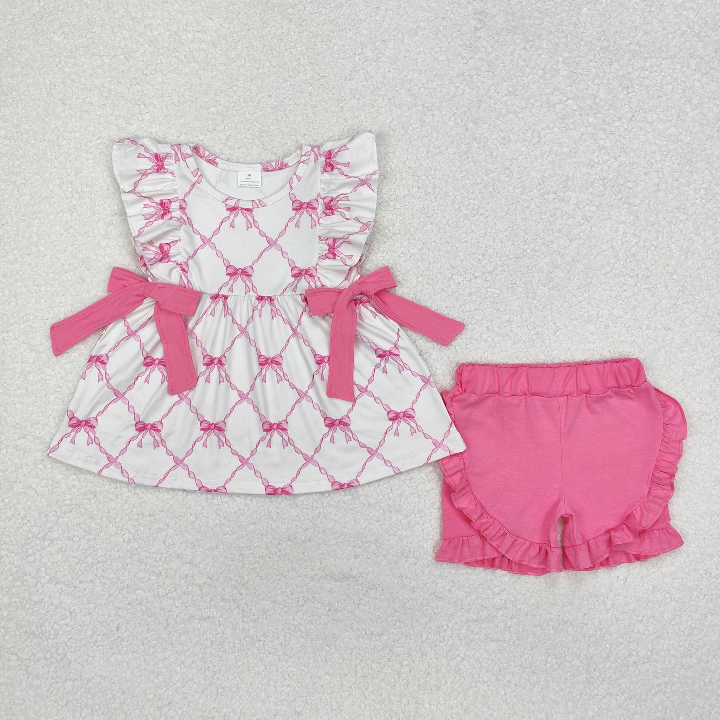 GSSO1620  girls clothing outfits pink bows sets boutique valentine clothes 202412RTS