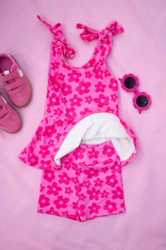 preorder GSSO2635 Flower Rose Red Sleeveless Shorts Sets Girls Boutique Outfits 202505