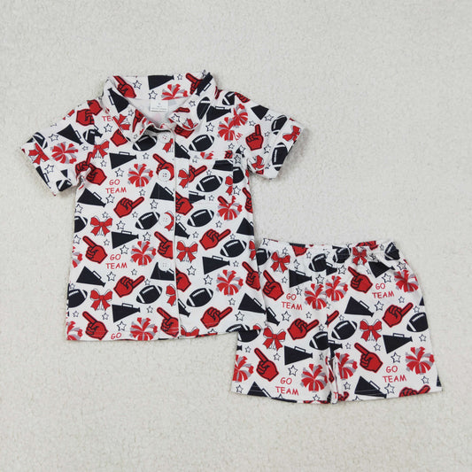 GSSO2674 Go Team Polo Short Sleeve Shorts Pajamas Girls Sets 202509 RTS