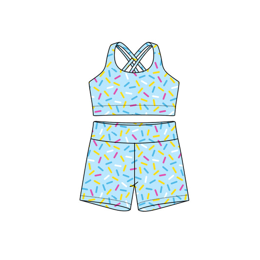 preorder GSSO2695 Adult Women Ice Cream Blue Vest Shorts Sets  202507