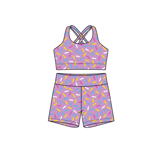 preorder GSSO2696 Adult Women Ice Cream Purple Vest Shorts Sets  202507