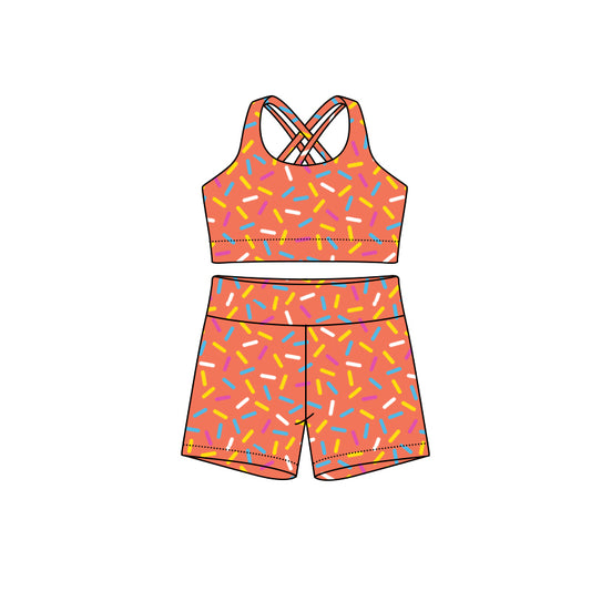 preorder GSSO2697 Adult Women Ice Cream Orange Vest Shorts Sets  202507