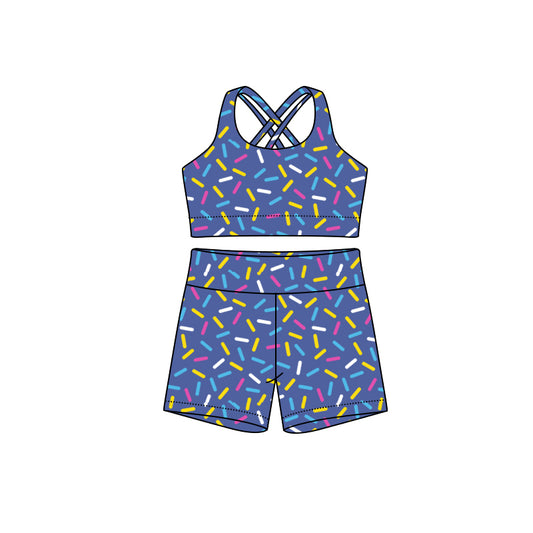 preorder GSSO2698 Adult Women Ice Cream Navy Blue Vest Shorts Sets  202507