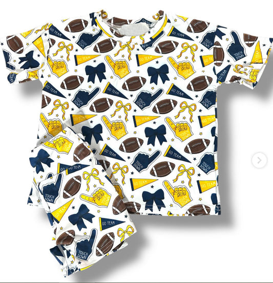MOQ 8 preorder GSSO2721 Football Go Team Short Sleeve Shorts Girls Set 202510