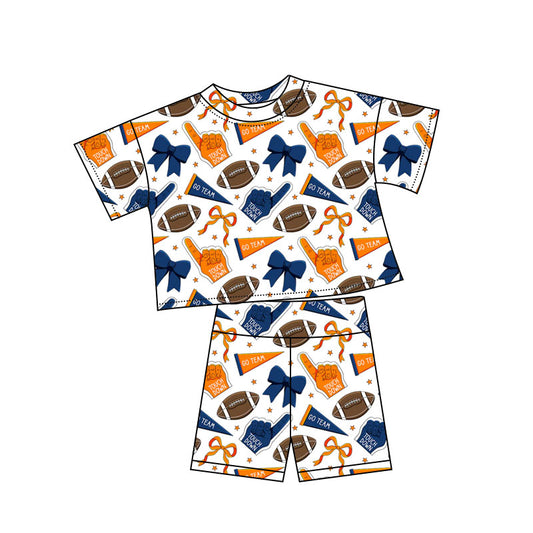 MOQ 8 preorder GSSO2722 Football Go Team Short Sleeve Shorts Girls Set 202510