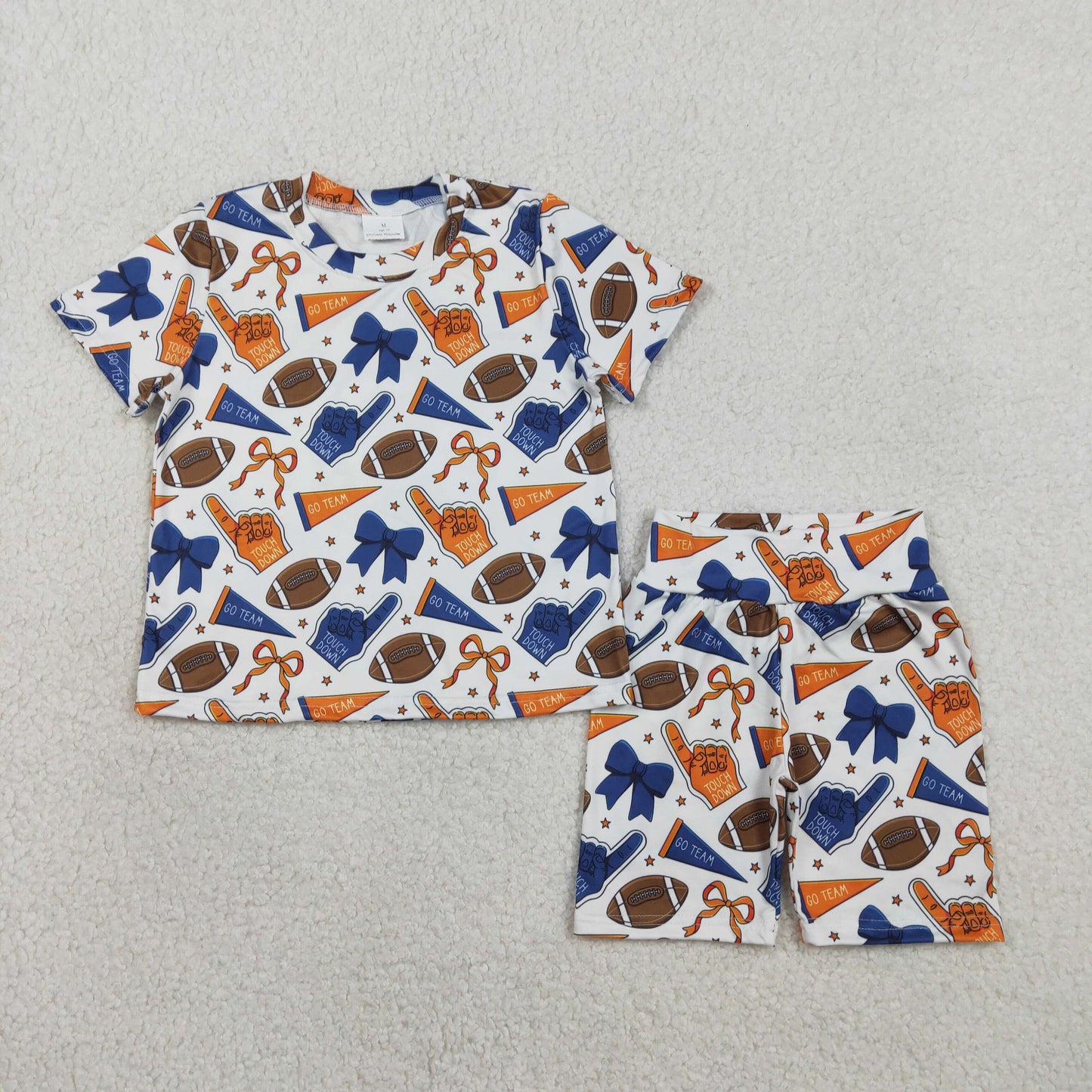 GSSO2722 Football Go Team Short Sleeve Shorts Girls Yoga Sets 202601 RTS