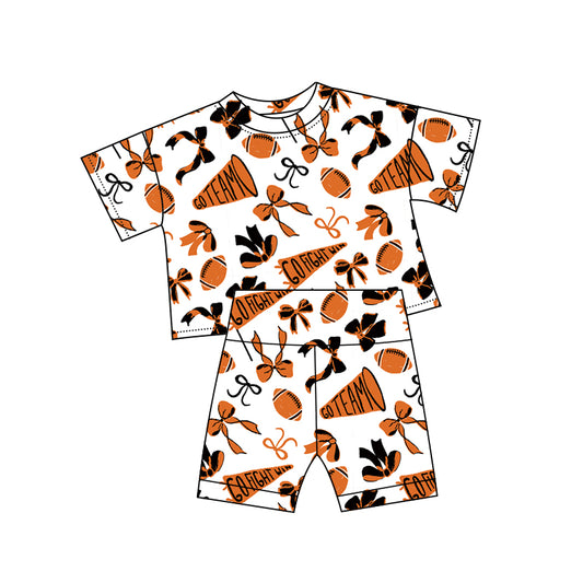 MOQ 8 preorder GSSO2724 Football Go Team Short Sleeve Shorts Girls Set 202510