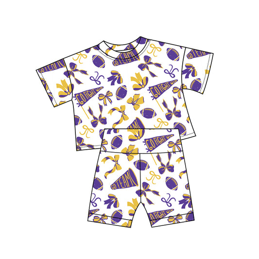 MOQ 8 preorder GSSO2726 Football Go Team Short Sleeve Shorts Girls Set 202510