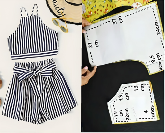 MOQ 5 PCS Preorder GSSO2854 Black White Stripe Sleeveless Shorts Girls Sets 202511