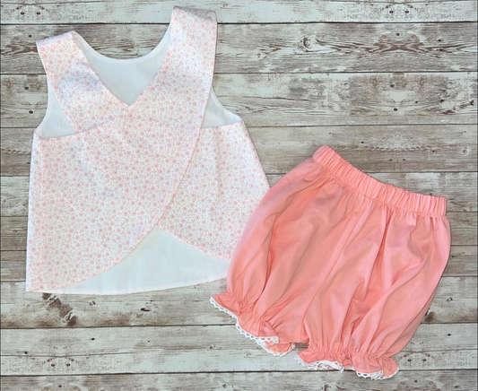 MOQ 5 PCS Preorder GSSO3193 Floral Sleeveless Pink Shorts Girls Sets 202601