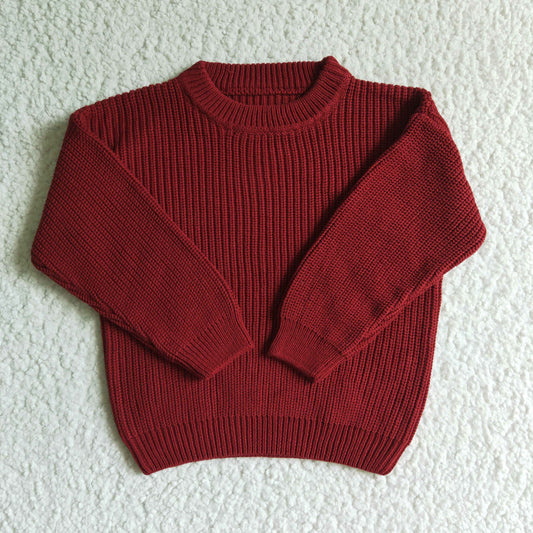 GT0035 Girls Dark Red Long Sleeve Sweater RTS Free Shipping Over 2KG