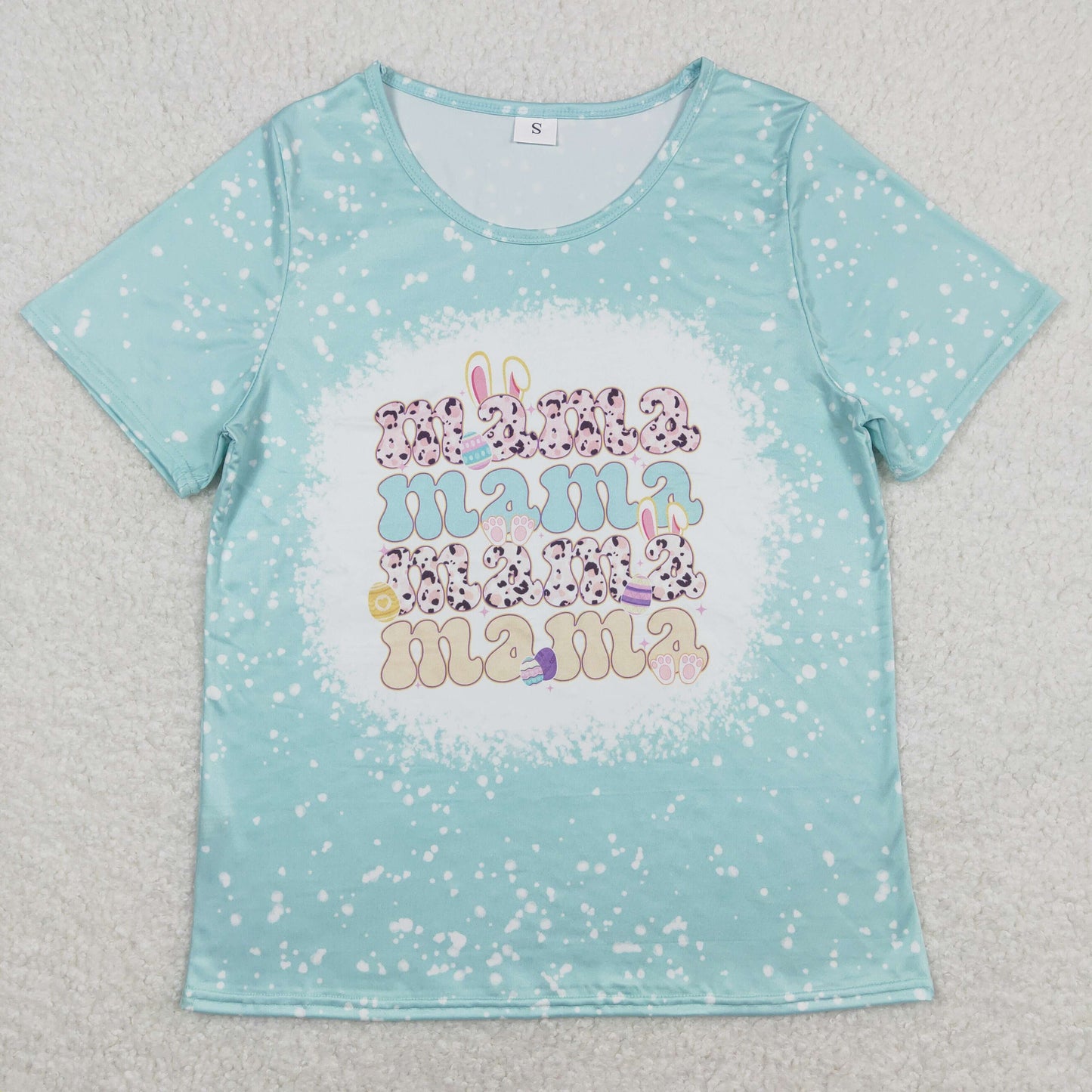 GT0449 Easter Egg Adult Girls Blue Green Short Sleeve Top T-shirts RTS 202508