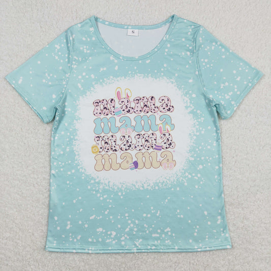 GT0449 Easter Egg Adult Girls Blue Green Short Sleeve Top T-shirts RTS 202508